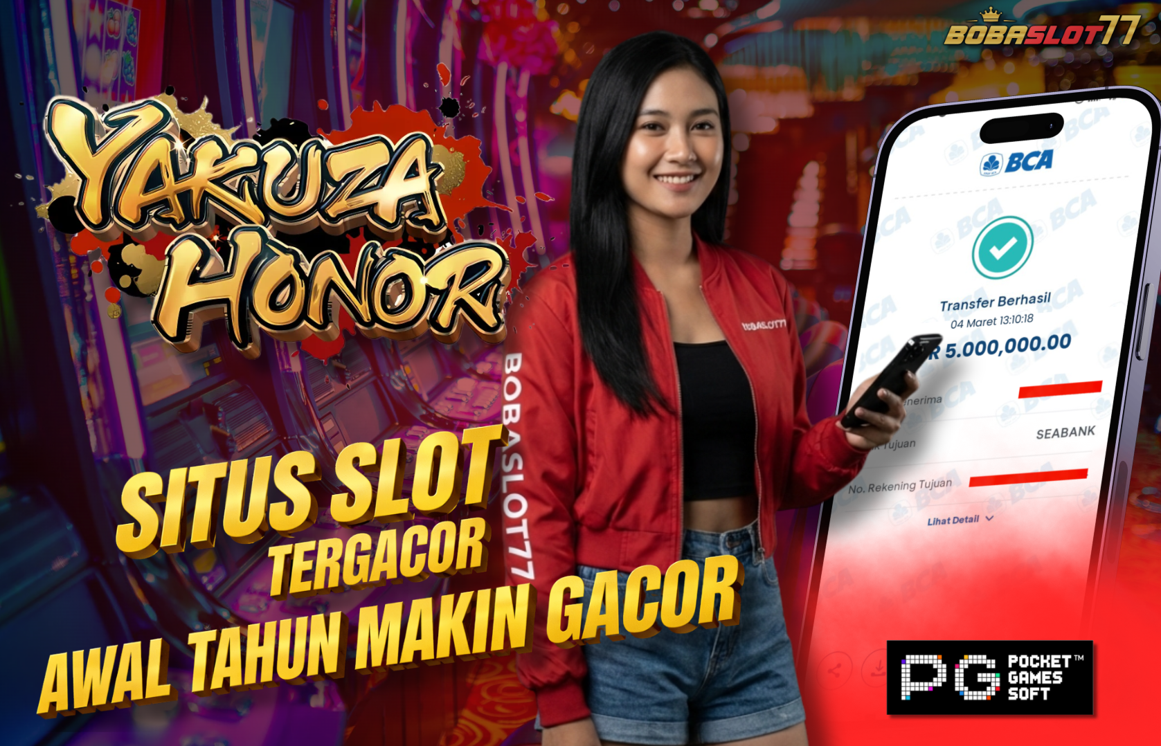 Selamat kepada user id : kol***sa Wede Rp 5.000.000 di Game YAKUZA HONOR PG SOFT Cair Gk Sampe 1 Menit! Menang Mudah di Bobaslot77